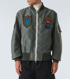 Sacai x Mark Gonzales appliqu√É¬© twill bomber jacket