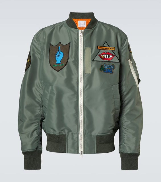 Sacai x Mark Gonzales appliqu√É¬© twill bomber jacket