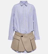 Sacai x Thomas Mason cotton and wool shirt dress