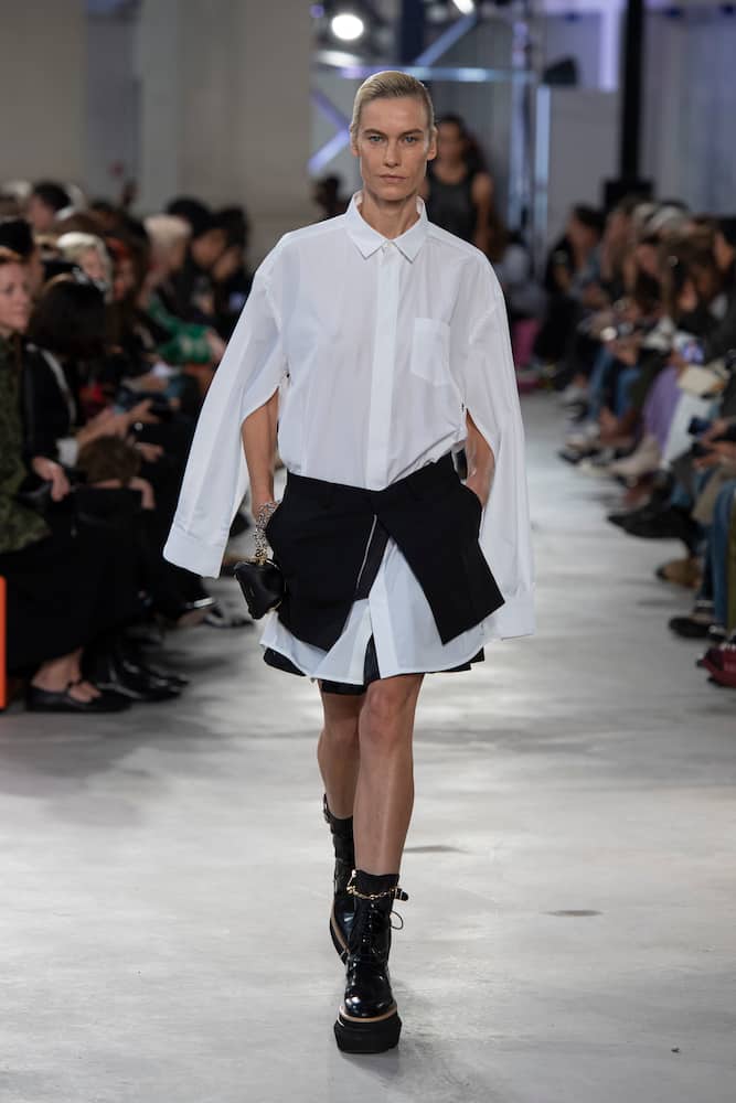 Sacai x Thomas Mason cotton minidress