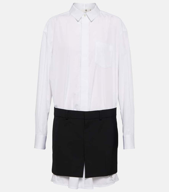 Sacai x Thomas Mason cotton minidress