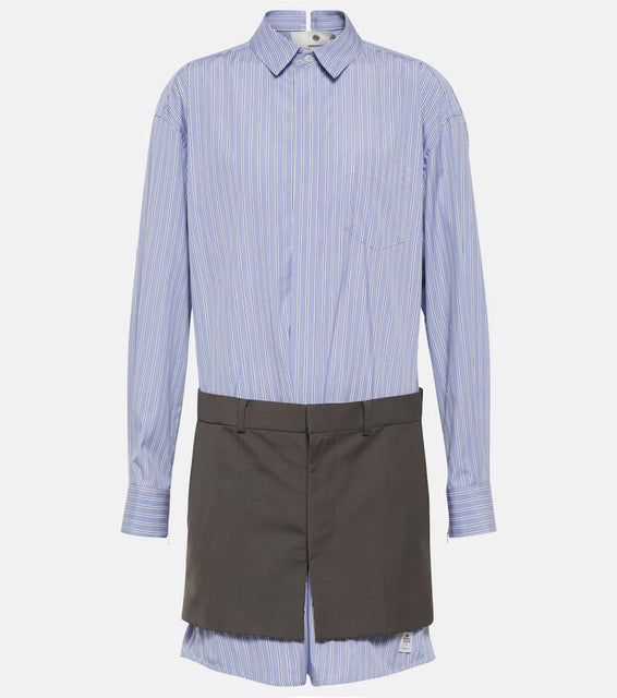 Sacai x Thomas Mason cotton minidress