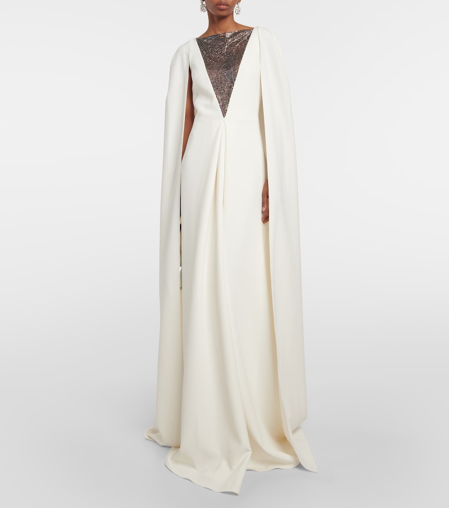 Safiyaa Abrielle embellished caped gown