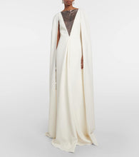 Safiyaa Abrielle embellished caped gown