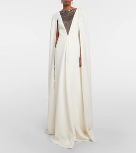 Safiyaa Abrielle embellished caped gown