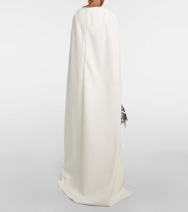 Safiyaa Abrielle embellished caped gown