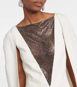 Safiyaa Abrielle embellished caped gown