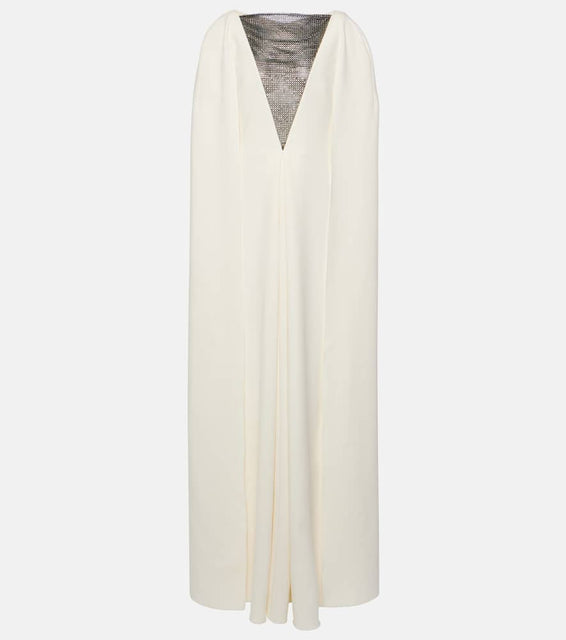 Safiyaa Abrielle embellished caped gown