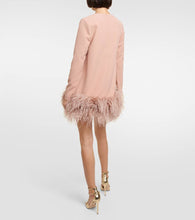 Safiyaa Aleannah feather-trimmed crêpe minidress