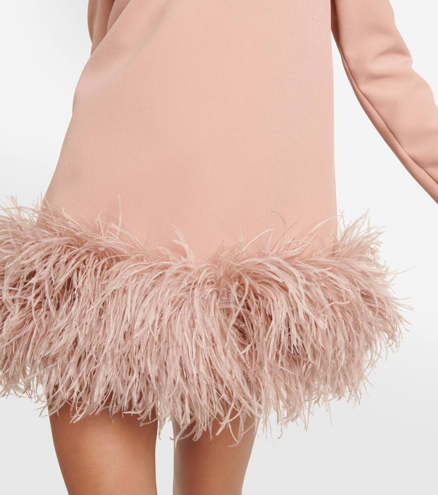 Safiyaa Aleannah feather-trimmed crêpe minidress