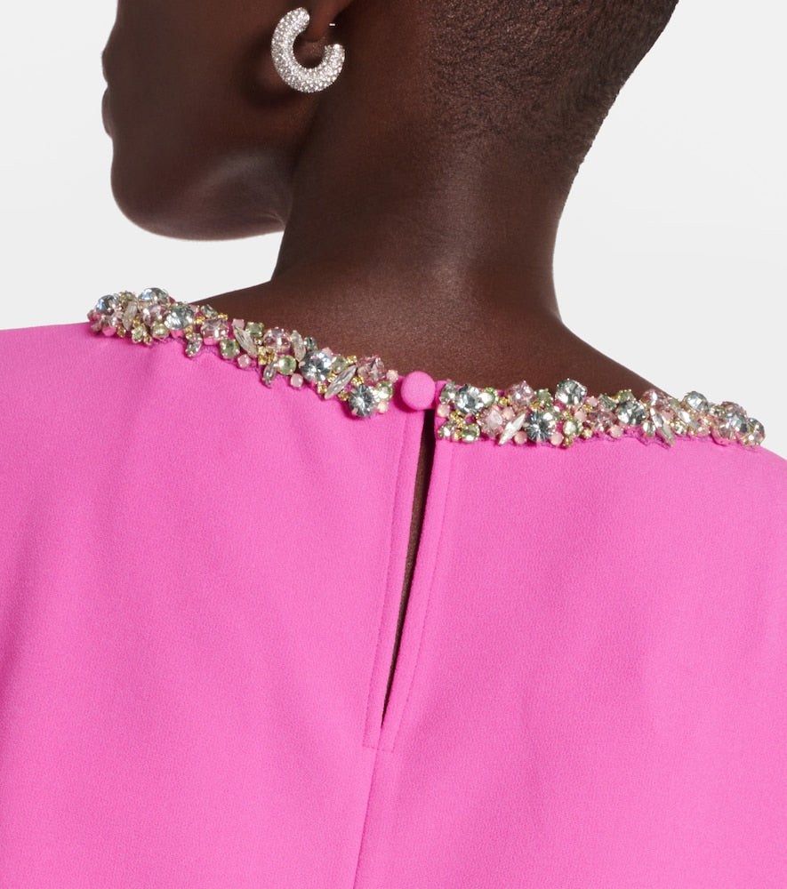 Safiyaa Amarella crystal-embellished crêpe gown
