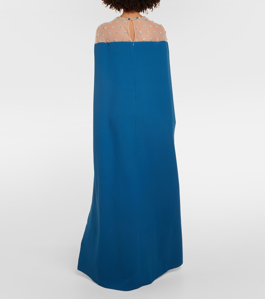 Safiyaa Ambere embroidered cape-detail gown