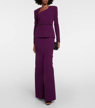 Safiyaa Asymmetric embellished crêpe gown