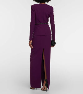 Safiyaa Asymmetric embellished crêpe gown