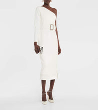 Safiyaa Asymmetrical crêpe midi dress