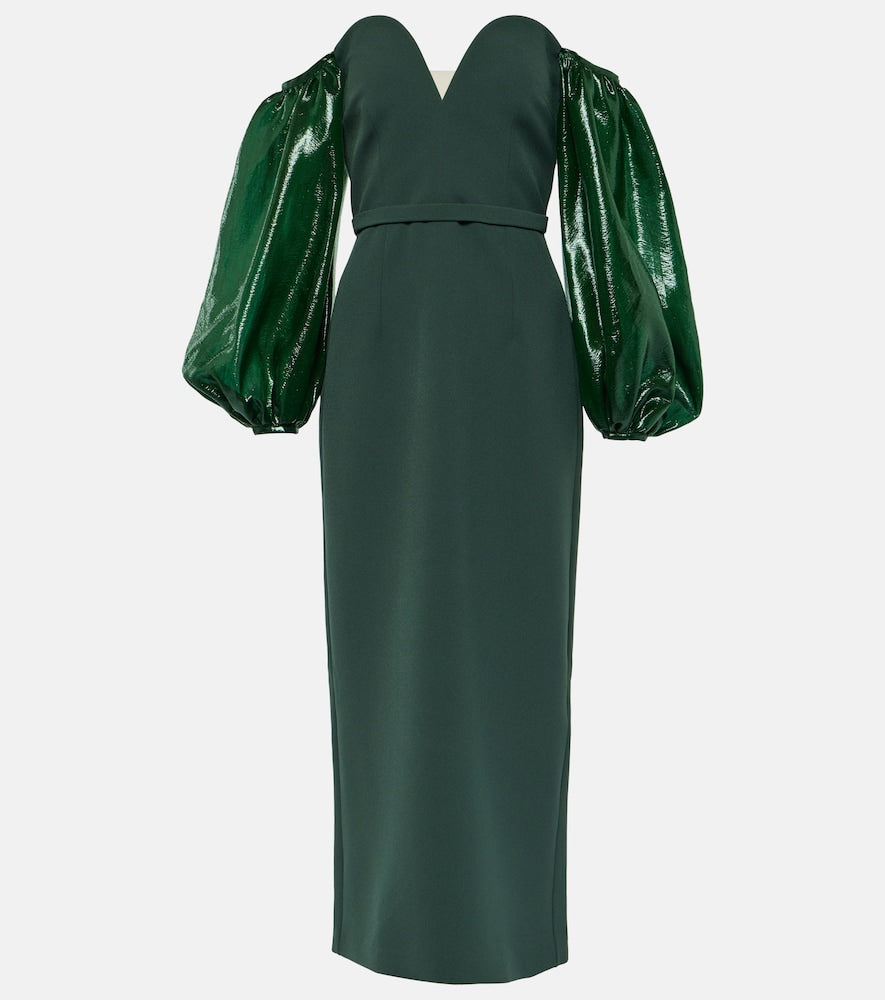 Safiyaa Aurelius balloon-sleeve midi dress. Safiyaa Aurelius 泡泡袖中长连衣裙