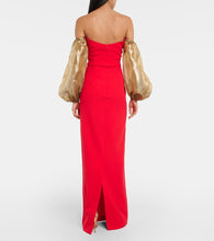 Safiyaa Auriel off-shoulder crêpe gown