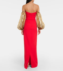Safiyaa Auriel off-shoulder crêpe gown