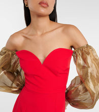 Safiyaa Auriel off-shoulder crêpe gown