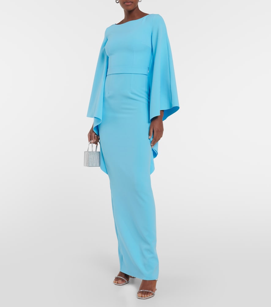 Safiyaa Boat N Flared belted maxi dress