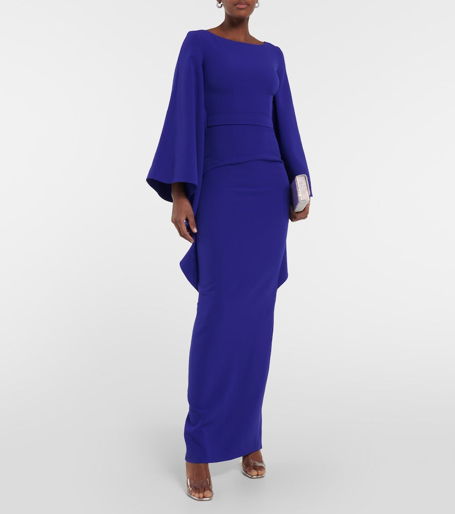 Safiyaa Boat N Flared belted maxi dress