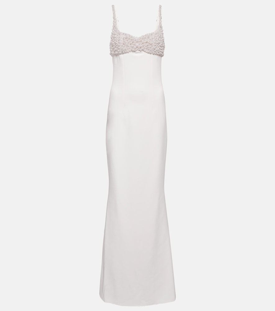 Safiyaa Bridal Beatriz embellished crepe gown. Safiyaa Bridal Beatriz 缀饰绉纱礼服