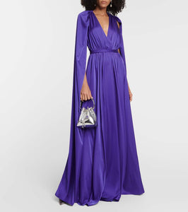 Safiyaa Bridal chiffon cape gown