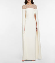 Safiyaa Bridal embellished  cape gown