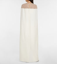 Safiyaa Bridal embellished  cape gown