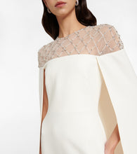 Safiyaa Bridal embellished  cape gown