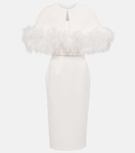 Safiyaa Bridal feather-trimmed  midi dress. Safiyaa Bridal 羽毛装饰中长连衣裙