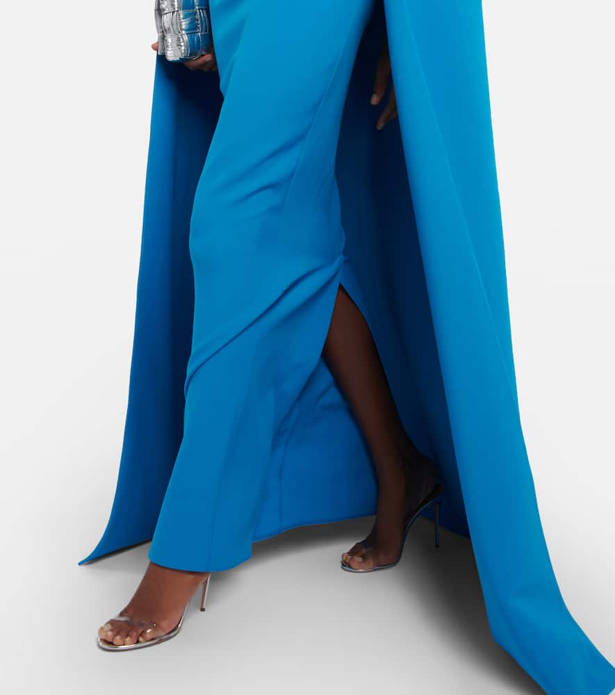 Safiyaa Cape crêpe maxi dress