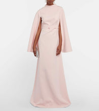 Safiyaa Cape-detail crêpe gown