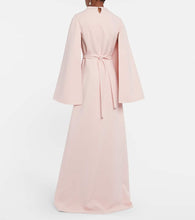 Safiyaa Cape-detail crêpe gown