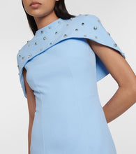 Safiyaa Crystal-embellished caped gown