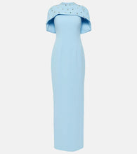 Safiyaa Crystal-embellished caped gown