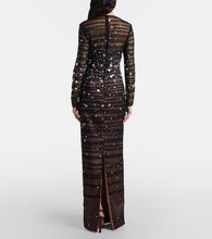 Safiyaa Defne sequined pleated tulle gown