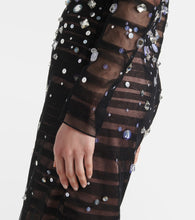 Safiyaa Defne sequined pleated tulle gown