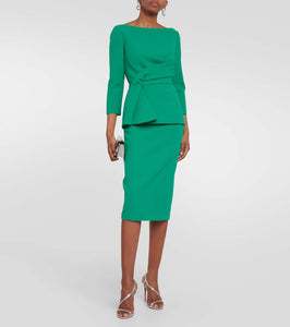 Safiyaa Draped crêpe midi dress