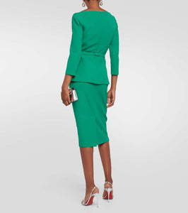 Safiyaa Draped crêpe midi dress