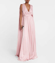 Safiyaa Draped satin cape gown