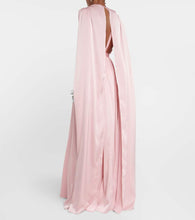 Safiyaa Draped satin cape gown