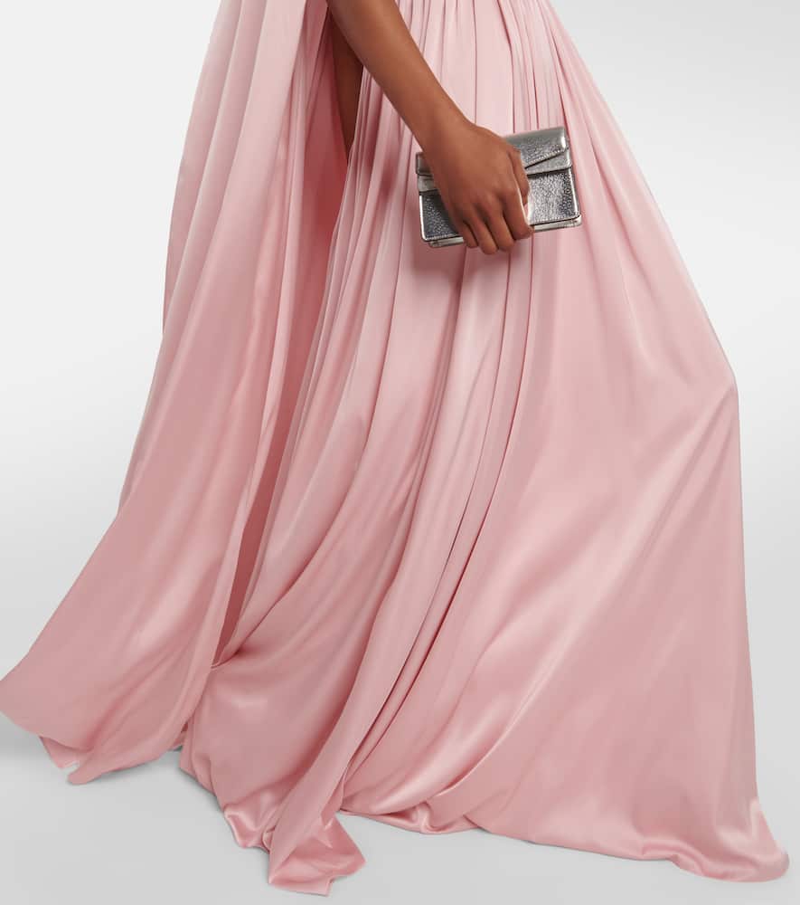 Safiyaa Draped satin cape gown