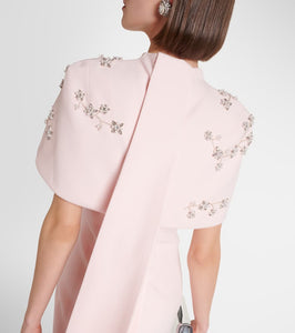 Safiyaa Embellished caped crêpe gown