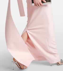 Safiyaa Embellished caped crêpe gown