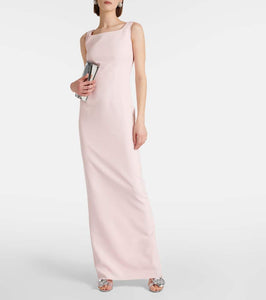 Safiyaa Embellished caped crêpe gown