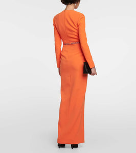 Safiyaa Embellished crêpe gown