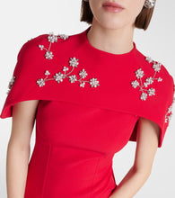Safiyaa Embroidered caped crêpe gown