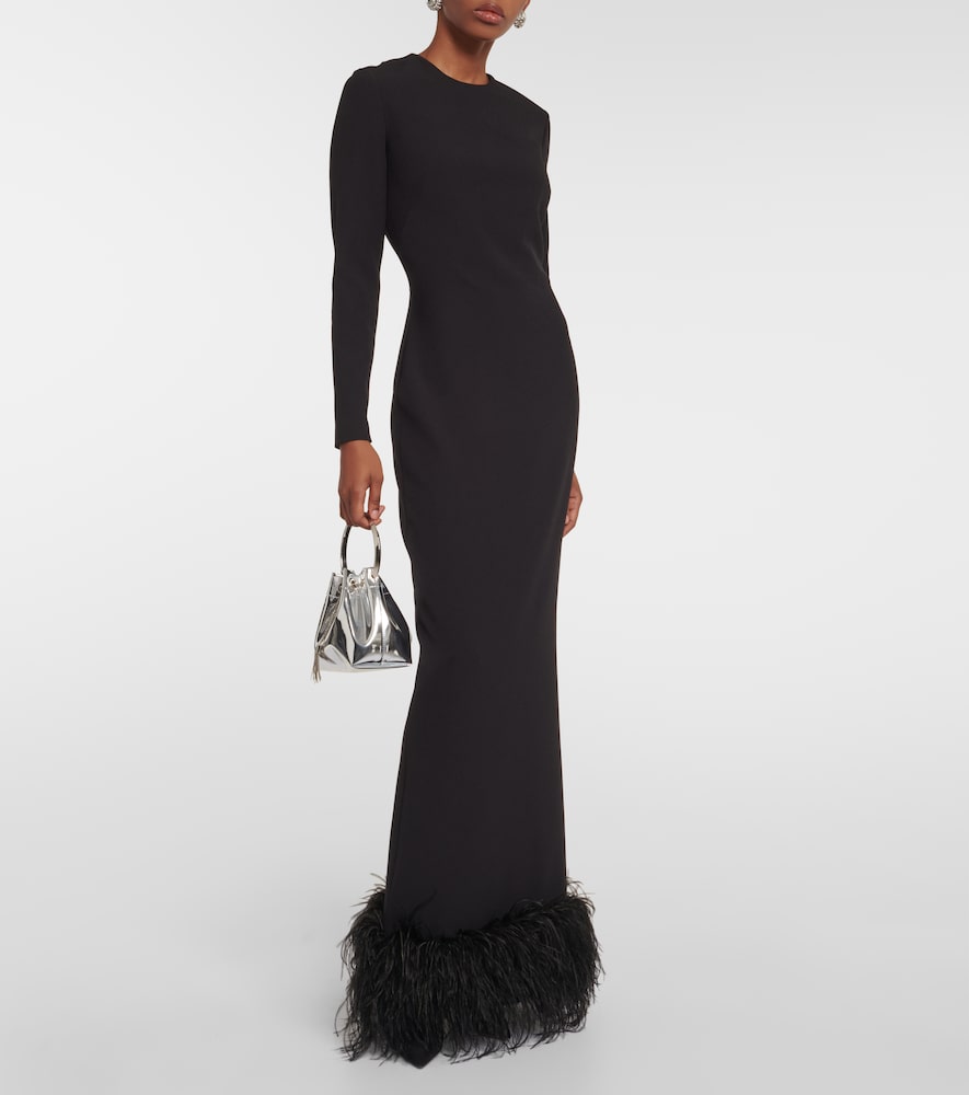 Safiyaa Feather-trimmed  gown