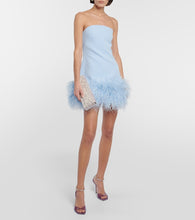 Safiyaa Feather-trimmed  minidress